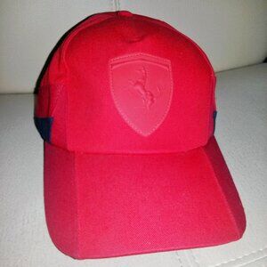 Ferrari Puma Hat Cap Red Adjustable Back Flexfit Racing Horse Logo Italian Flag